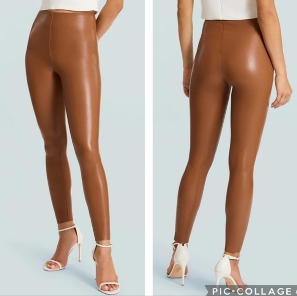 Commando Faux‎ Leather Legging in Cocoa Brown, Size L, Machine Washable Stretchy